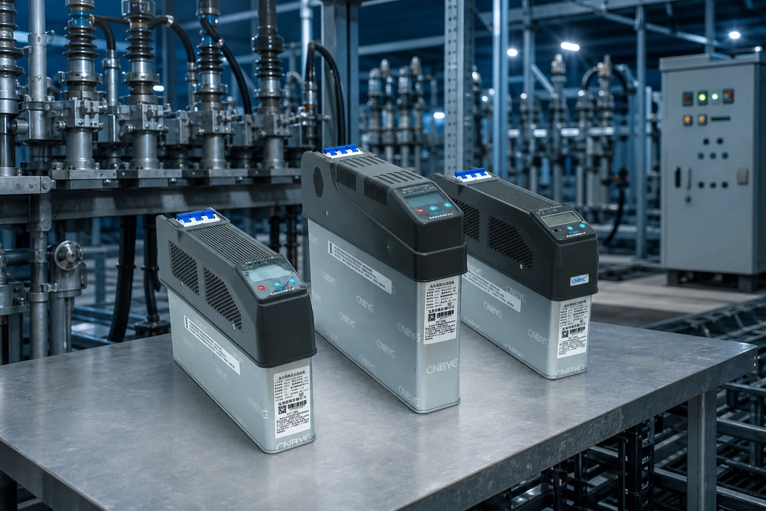 Condensateur Intelligent de Puissance Réactive — Produit CNBYG en installation électrique industrielle (illustratif)