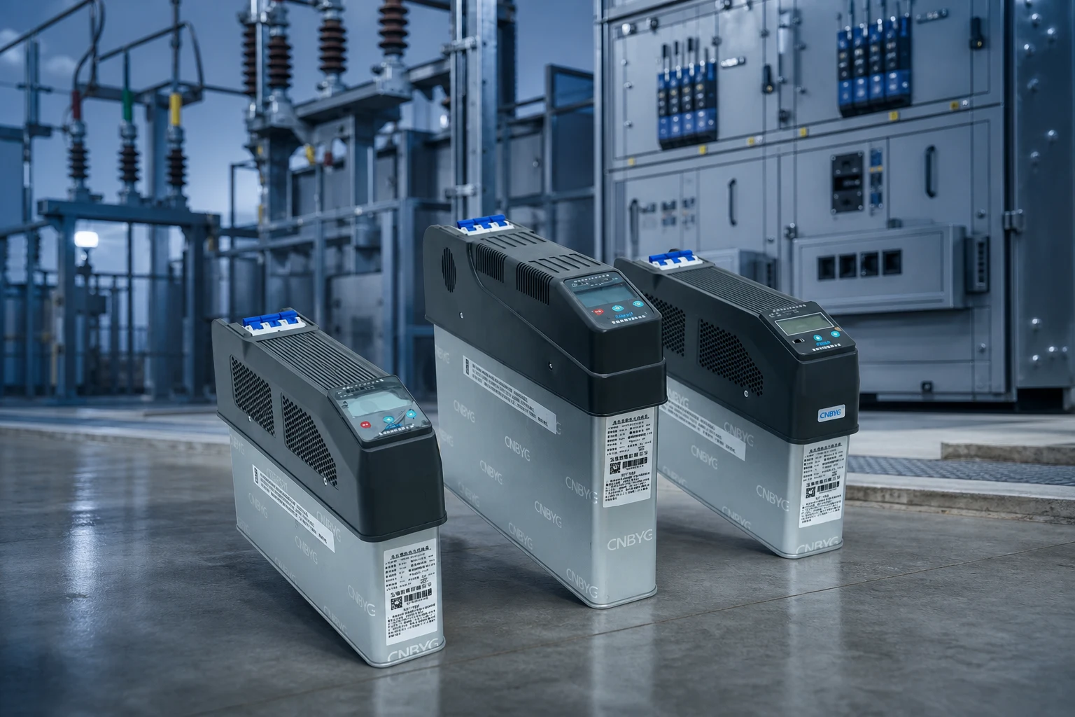 Self-healing Low-voltage Shunt Capacitor — CNBYG product in industrial power facility (illustrative)