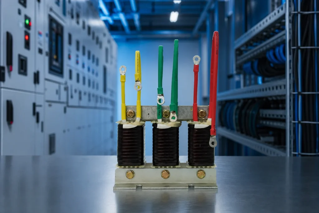 Three phase series filter reactor application concept illustration