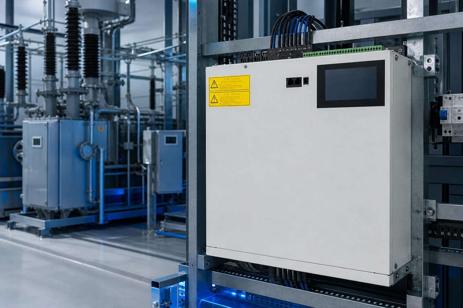 compensateur statique — produit CNBYG dans une installation d'énergie industrielle (illustratif)