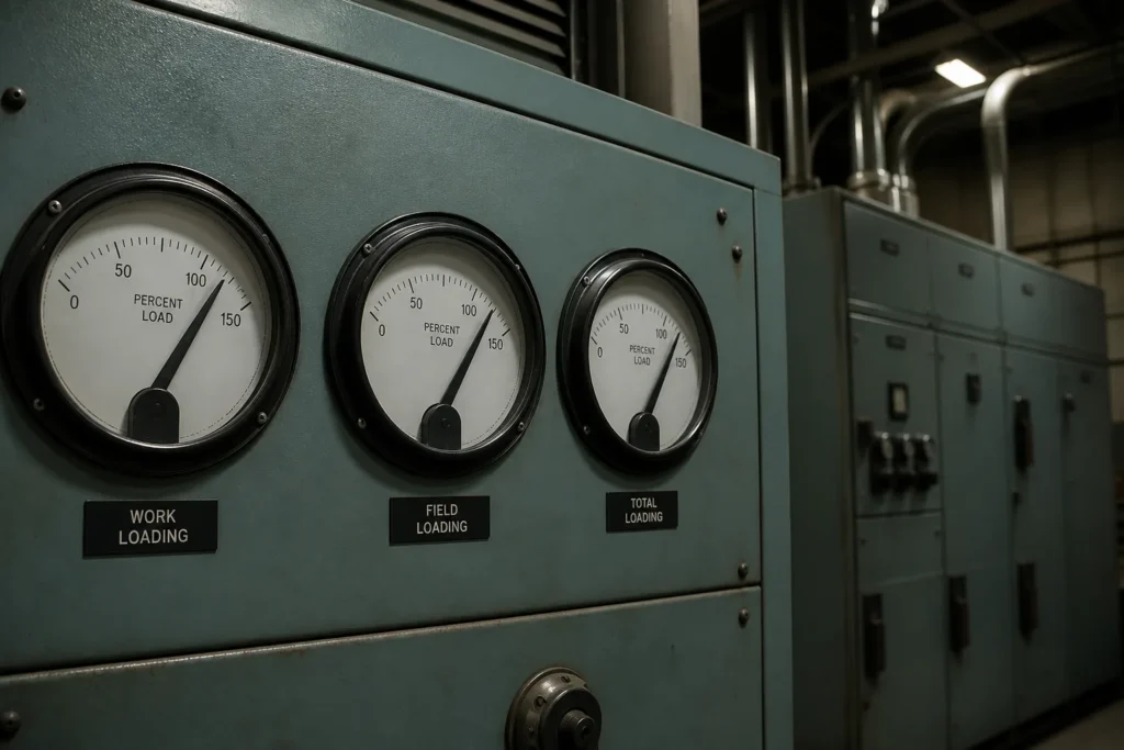 Plant panel meters for active versus reactive versus apparent loading