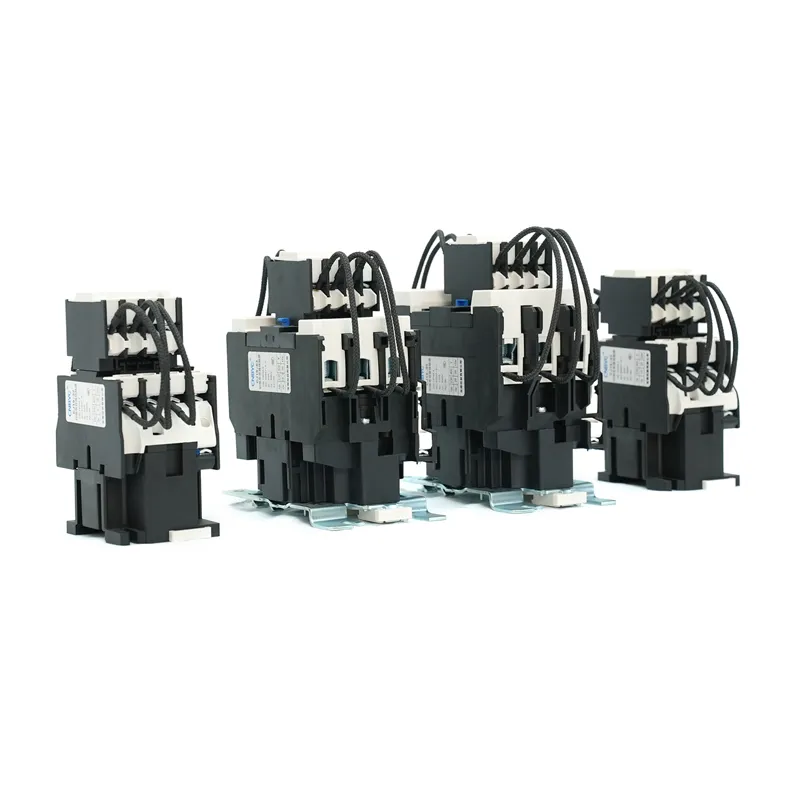 Rear view of GJ19 capacitor switching contactors with connection loops