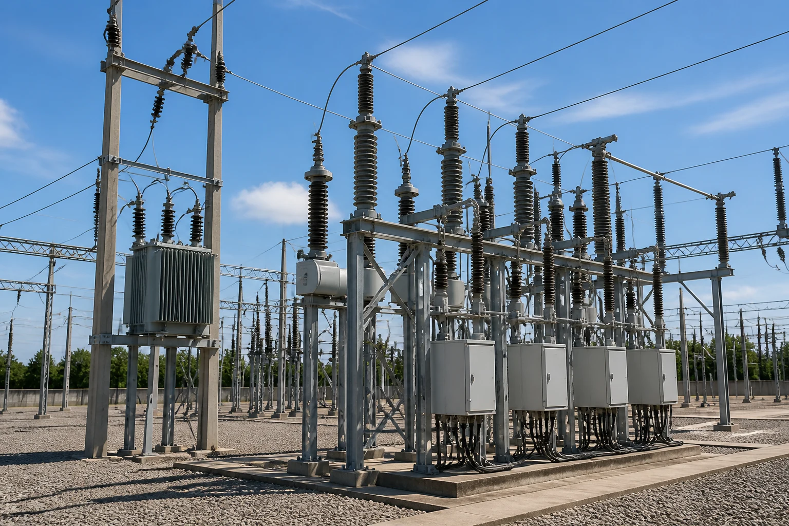 Loaded distribution feeder context with capacitor bank supporting bus voltage