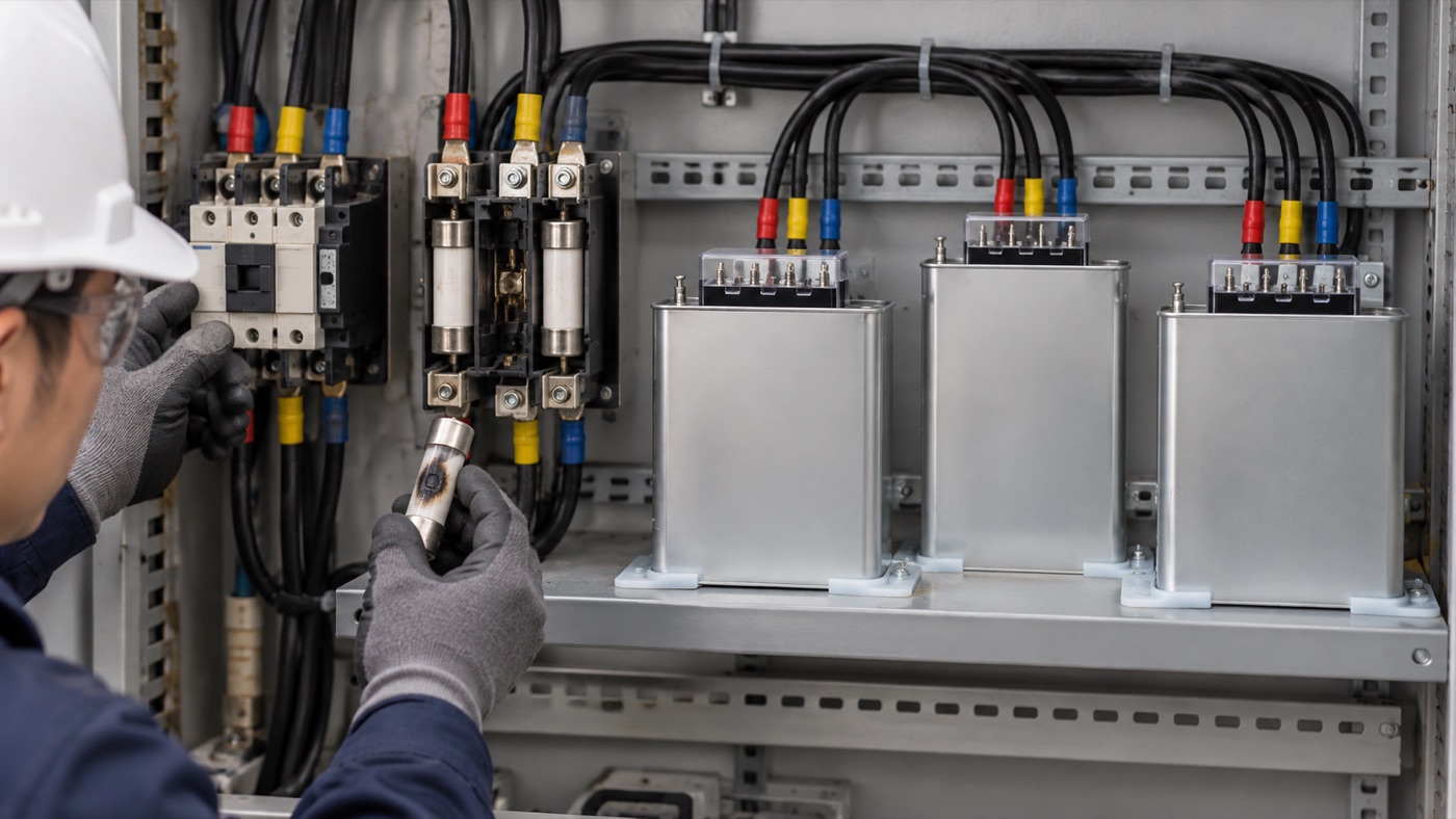capacitor bank fuse blowing maintenance check