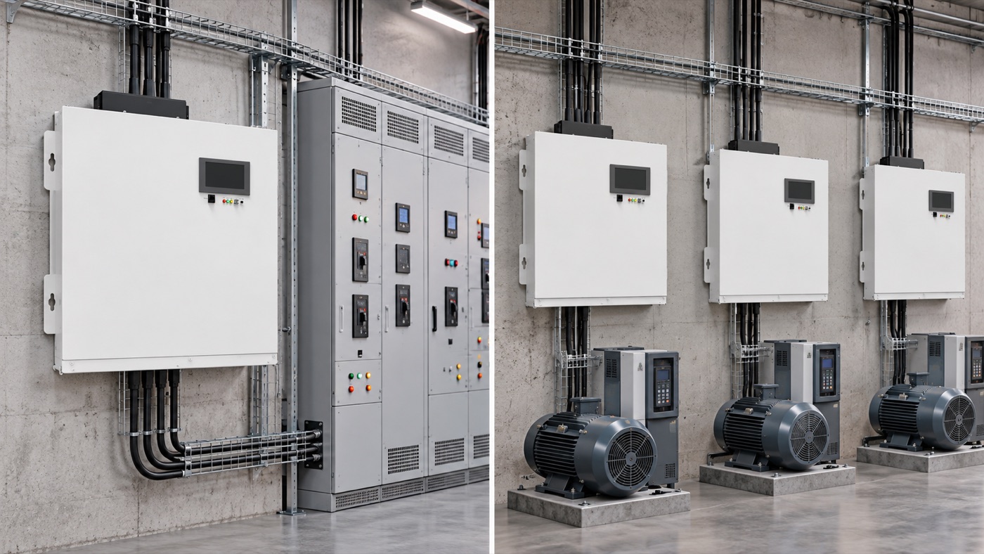 centralized vs distributed active harmonic filter equipment installation