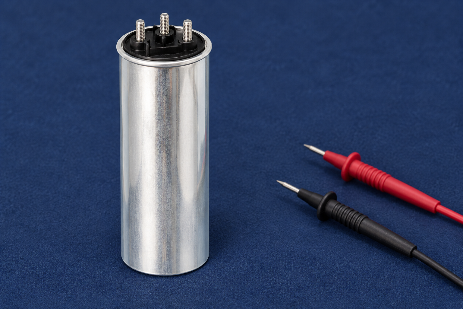 CNBYG-reference cylindrical power capacitor during an unpowered exterior inspection