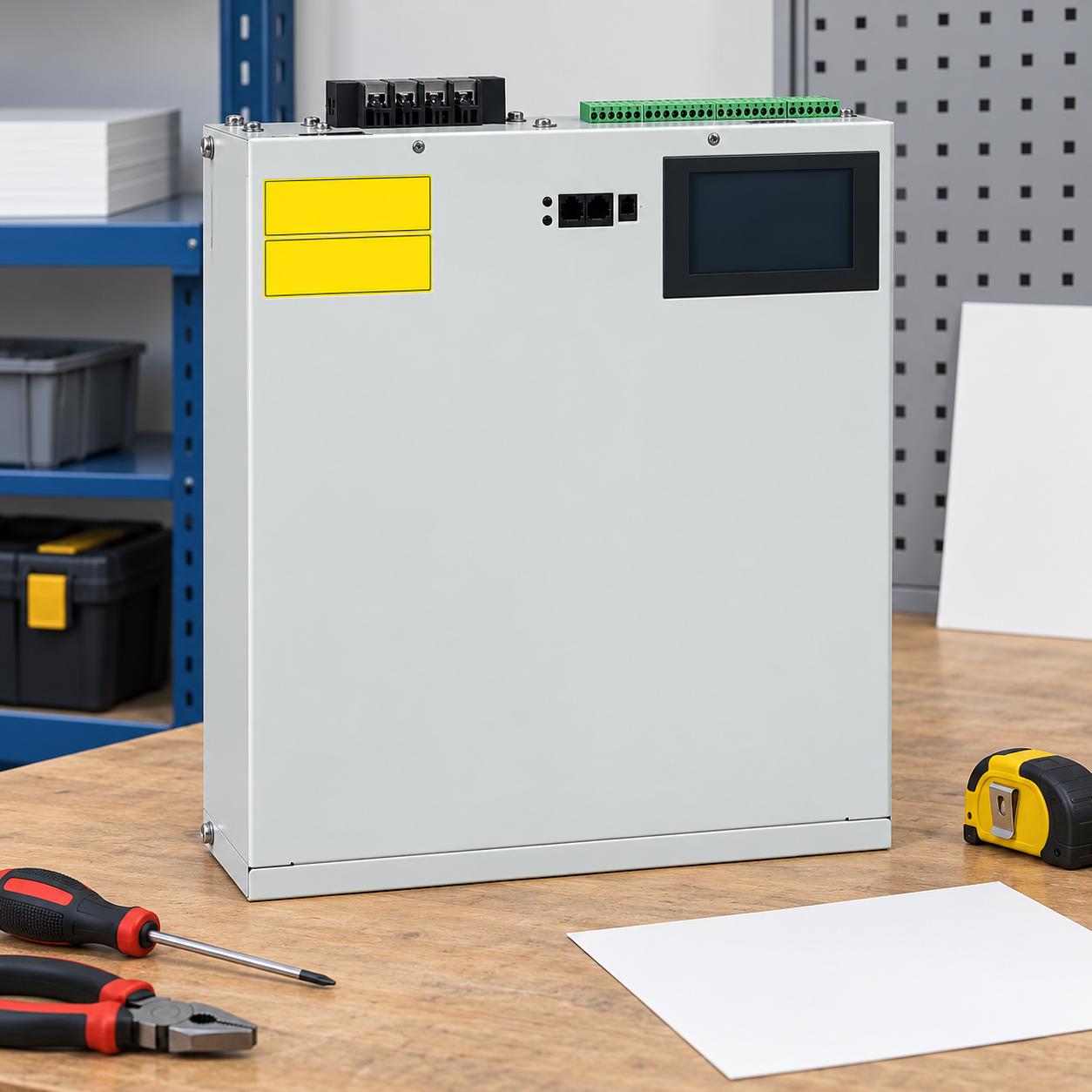 Closed wall-mount CNBYG-reference static var generator during a disconnected equipment inspection review